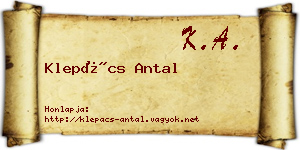 Klepács Antal névjegykártya